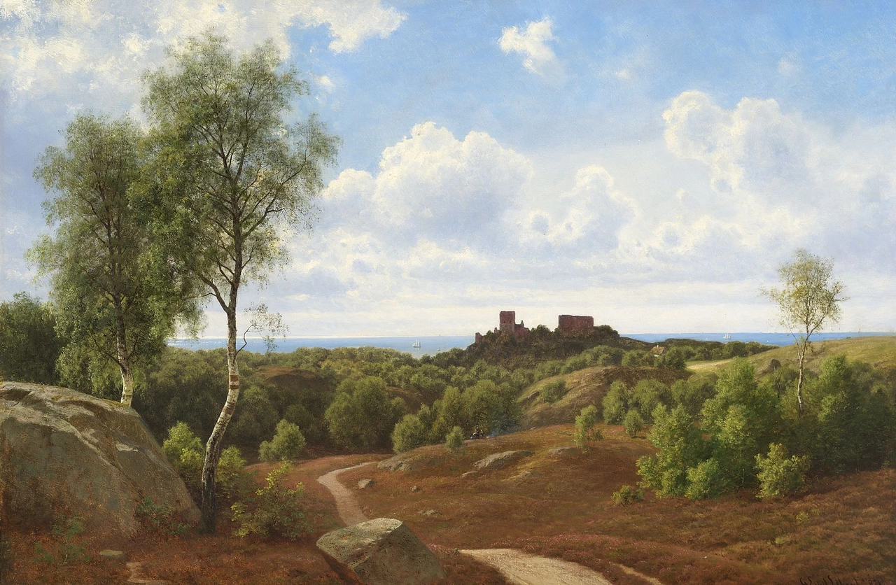 Vista di Hammershus sull'isola di Bornholm, 1887